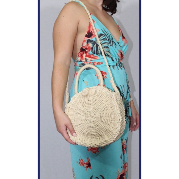 Ivory Woven Raffia Handbag - Picture 3 of 6
